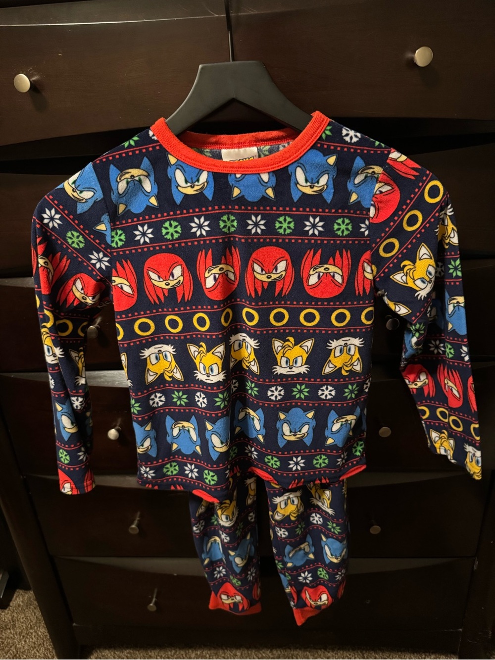 Sonic Characters Navy & Red Kids Pajama Set